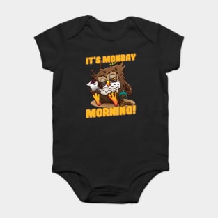 morning grouch saying night owl night person owl Baby Bodysuit